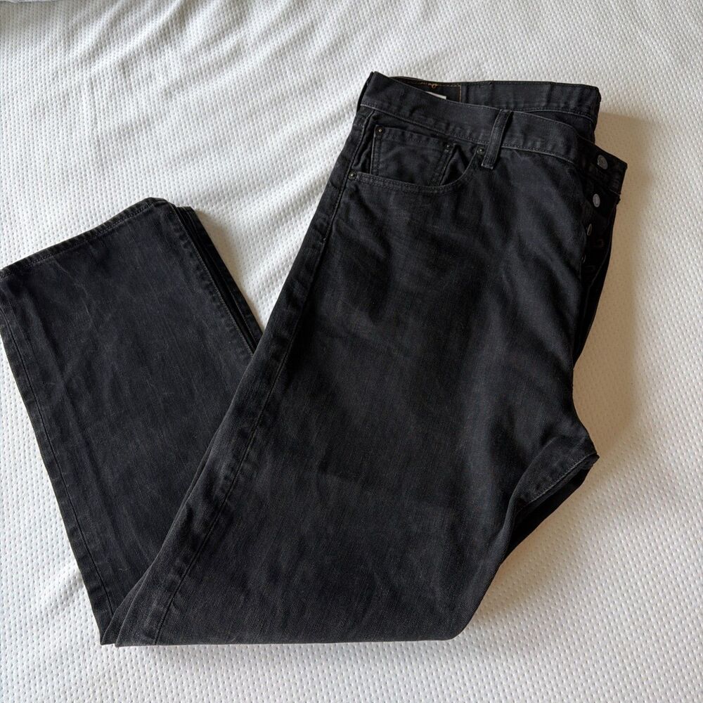Big Size Levi's 501 Jeans Men 44x32 Black Button Fly 100% Cotton Classic Retro